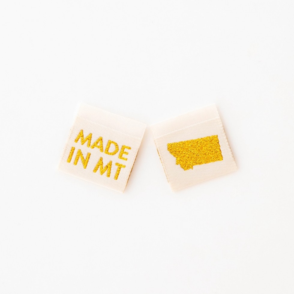 Sarah Hearts Made In My State Gold Woven Labels Montana