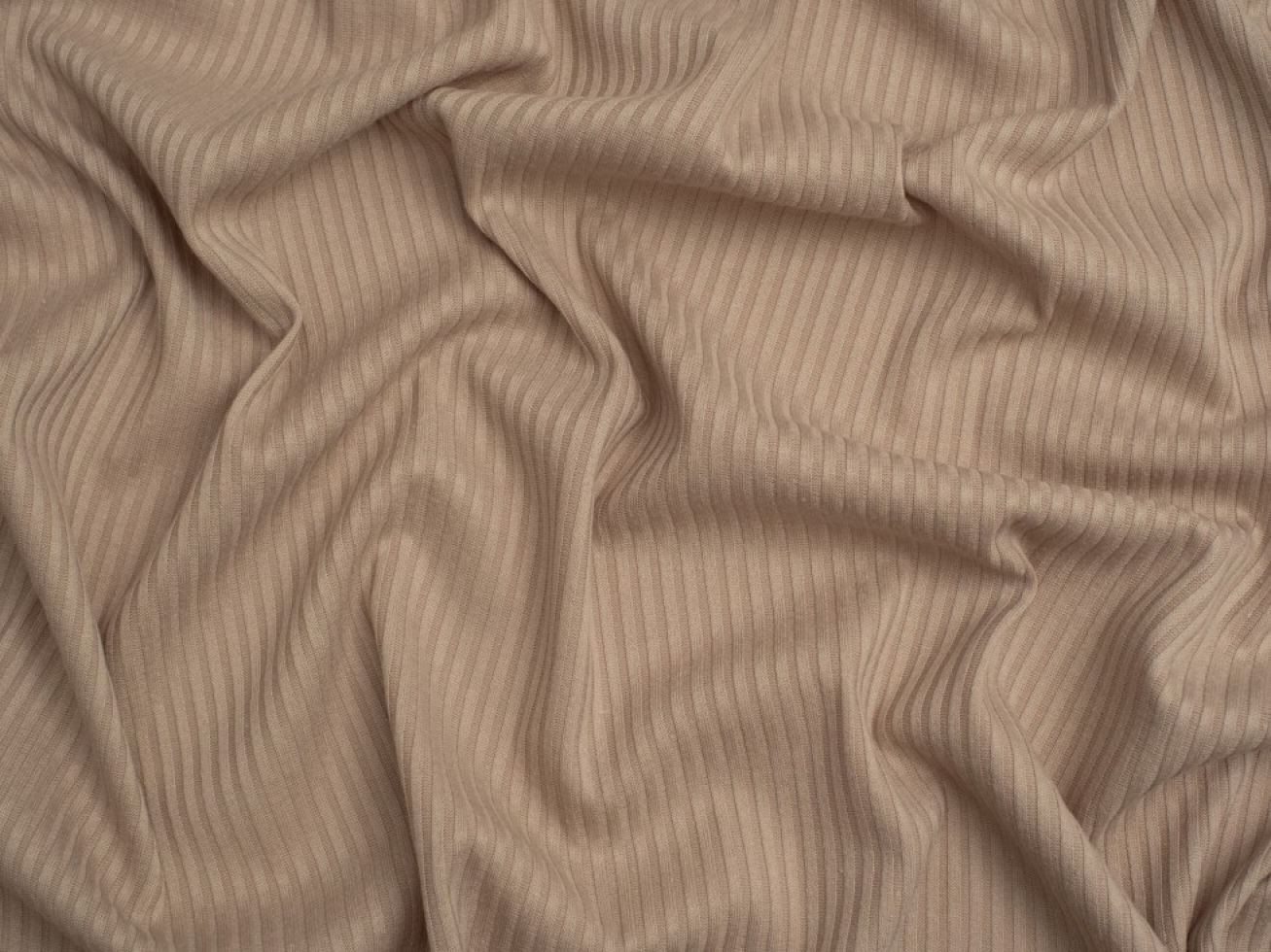 Minerva Core Range Narrow Viscose Rib Stretch Knit Fabric Sand