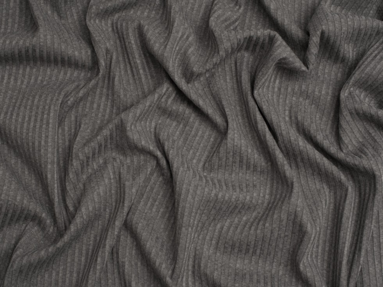 Minerva Core Range Narrow Viscose Rib Stretch Knit Fabric Silver Grey