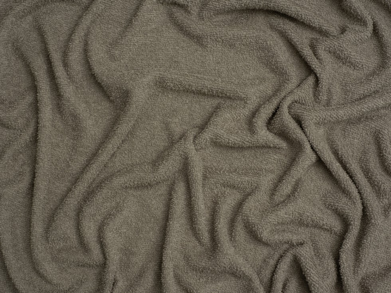 Minerva Core Range Polyester Towelling Stretch Knit Fabric Taupe
