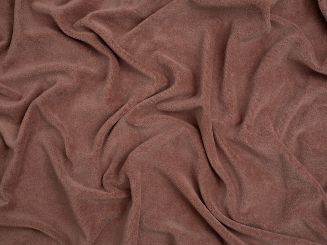 Minerva Core Range Polyester Velour Back Sweatshirt Stretch Knit Fabric Rose