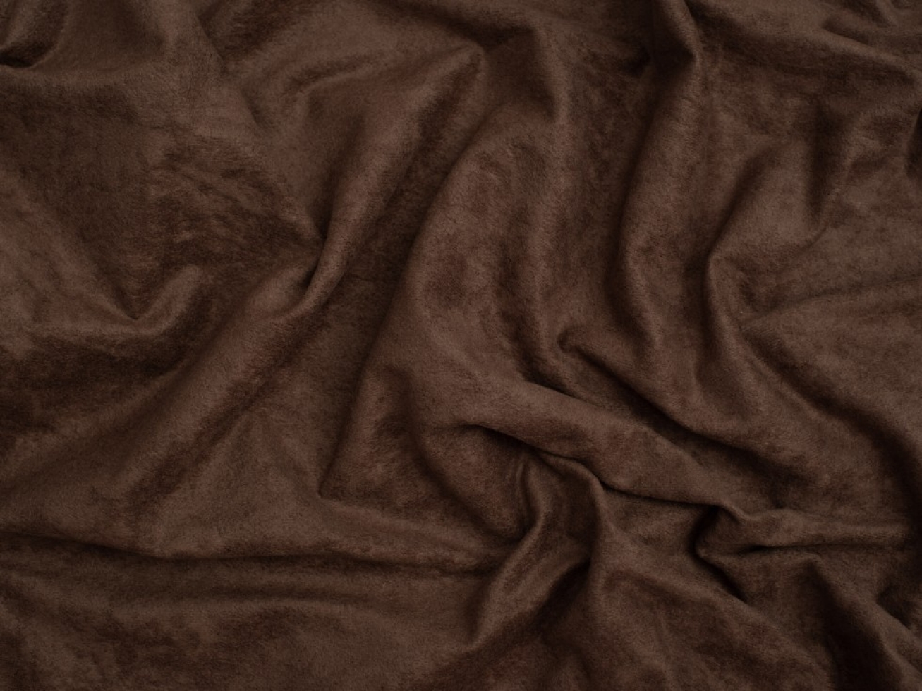 Minerva Core Range Faux Suede Suedette Fabric Dark Brown