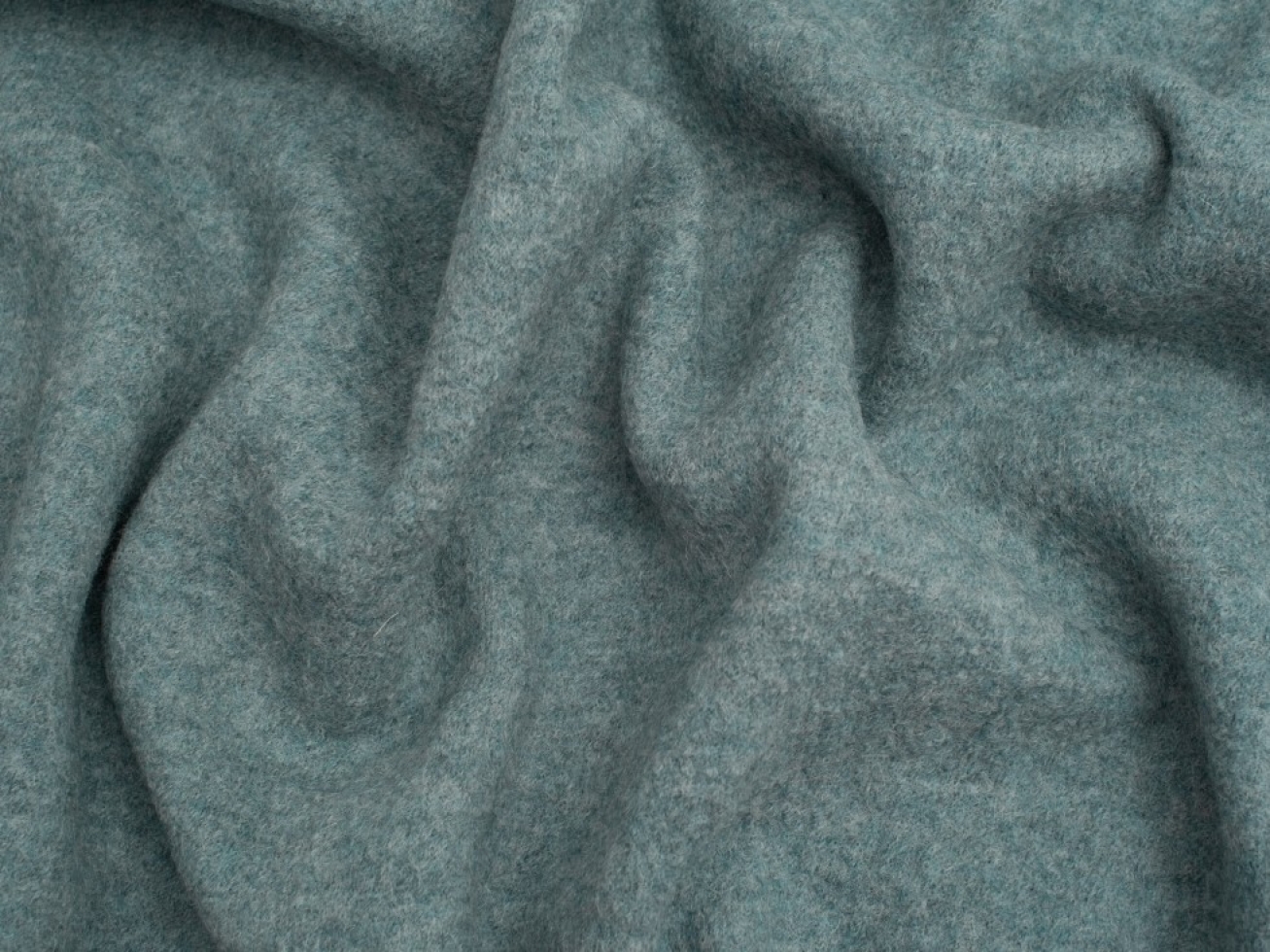 Minerva Core Range 100% Pure Boiled Wool Coating Fabric Melange Mint Green
