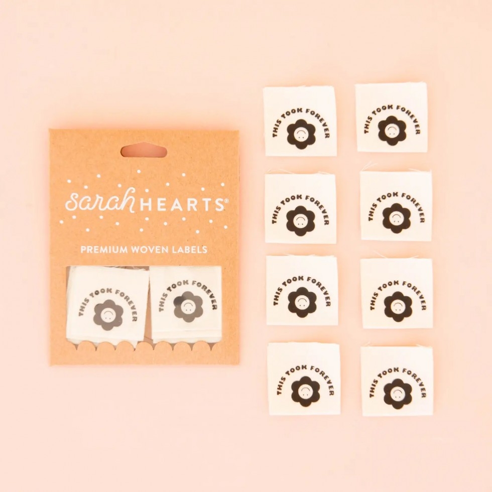 Sarah Hearts This Took Forever Organic Cotton Woven Labels