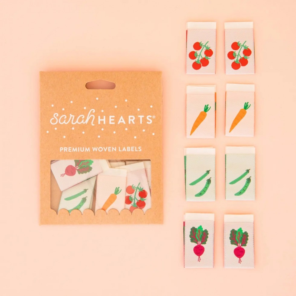 Sarah Hearts Vegetable Multipack Woven Labels