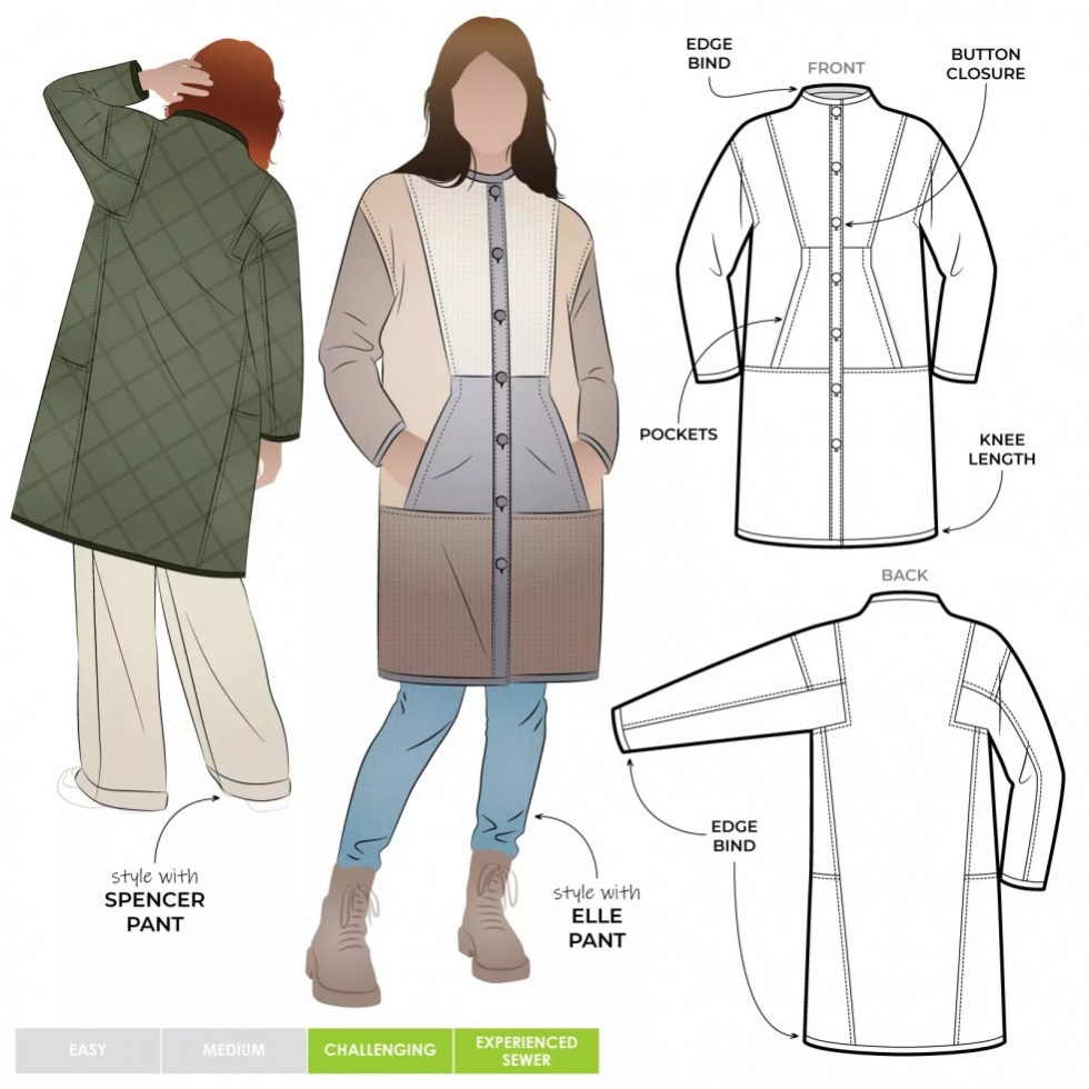 Style Arc Paper Sewing Pattern Hendrix Coat