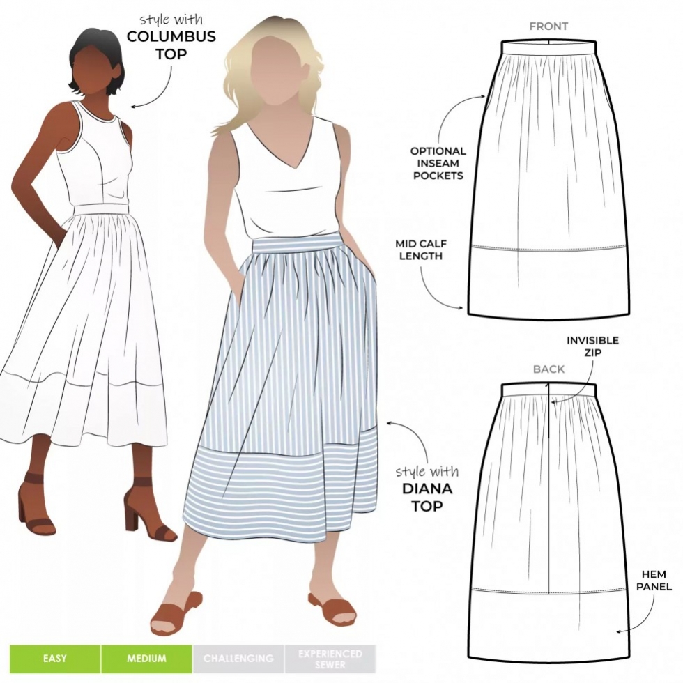 Style Arc Paper Sewing Pattern Memphis Skirt