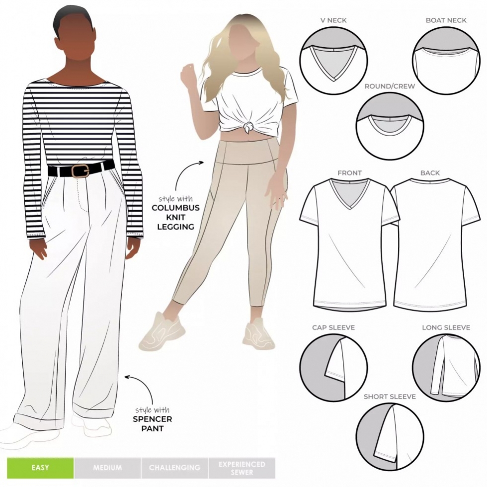 Style Arc Paper Sewing Pattern Ellis Knit T