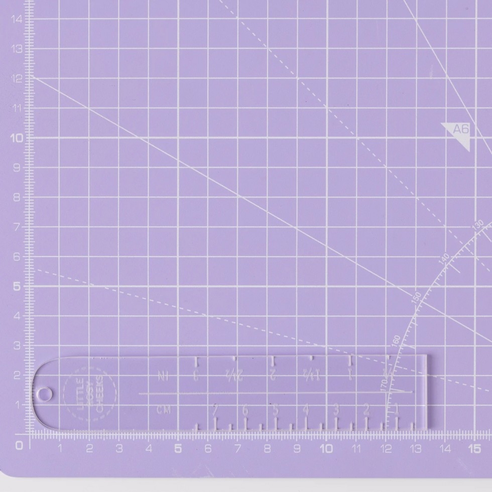Little Rosy Cheeks Woven Label Placement Ruler Clear