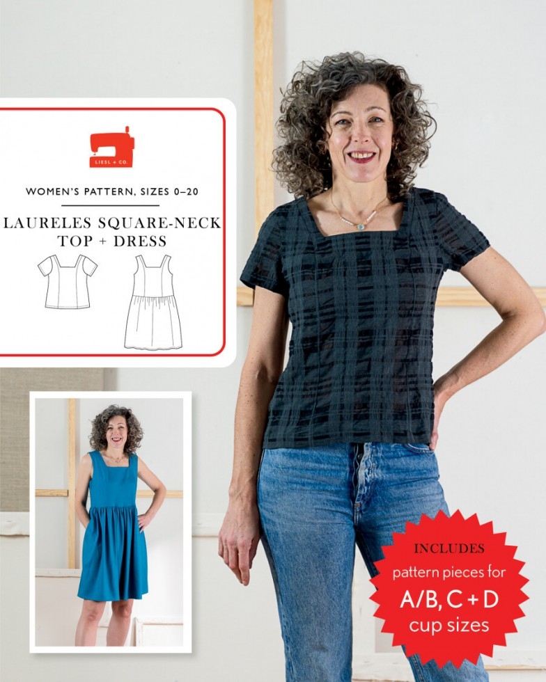 Liesl + Co Paper Sewing Pattern Laureles Square Neck Top & Dress