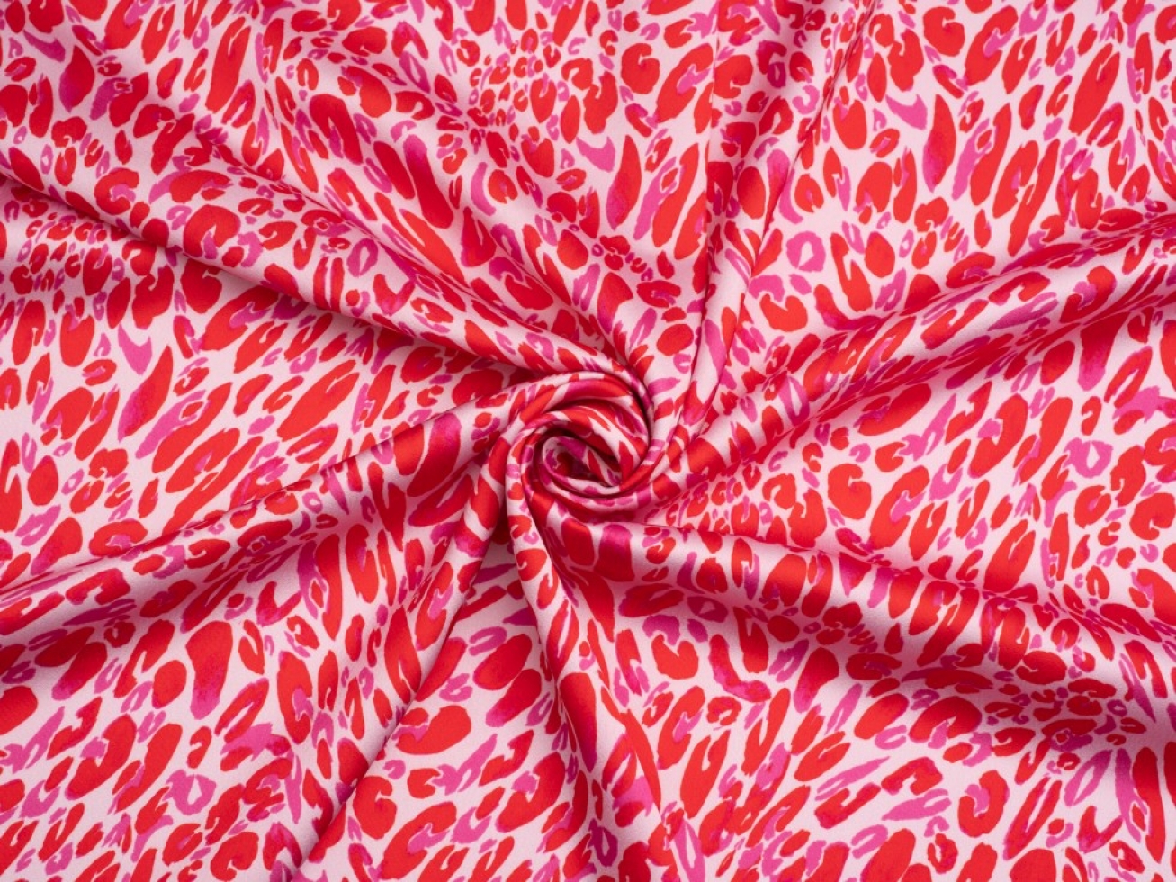 Minerva Exclusive Pop Cheetah Crepe Back Satin Fabric