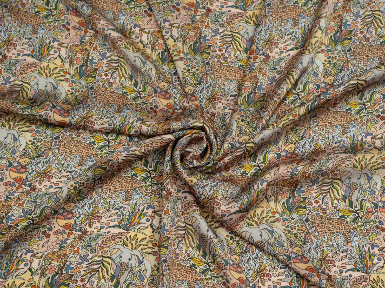 Minerva Exclusive Safari Park Charmeuse Silky Satin Fabric