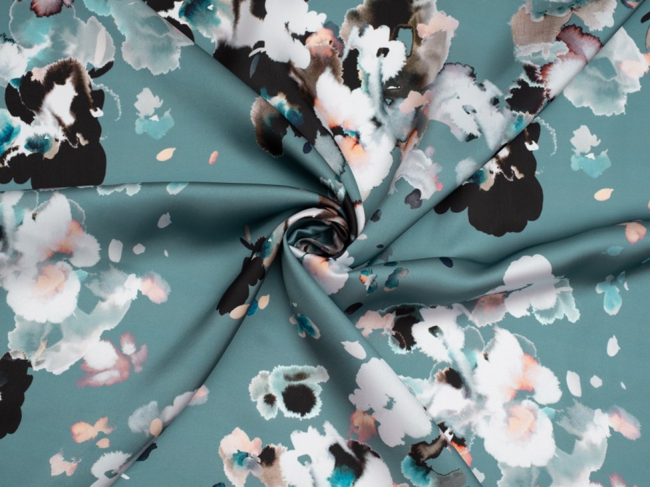 Minerva Exclusive Falling Blossom Charmeuse Silky Satin Fabric