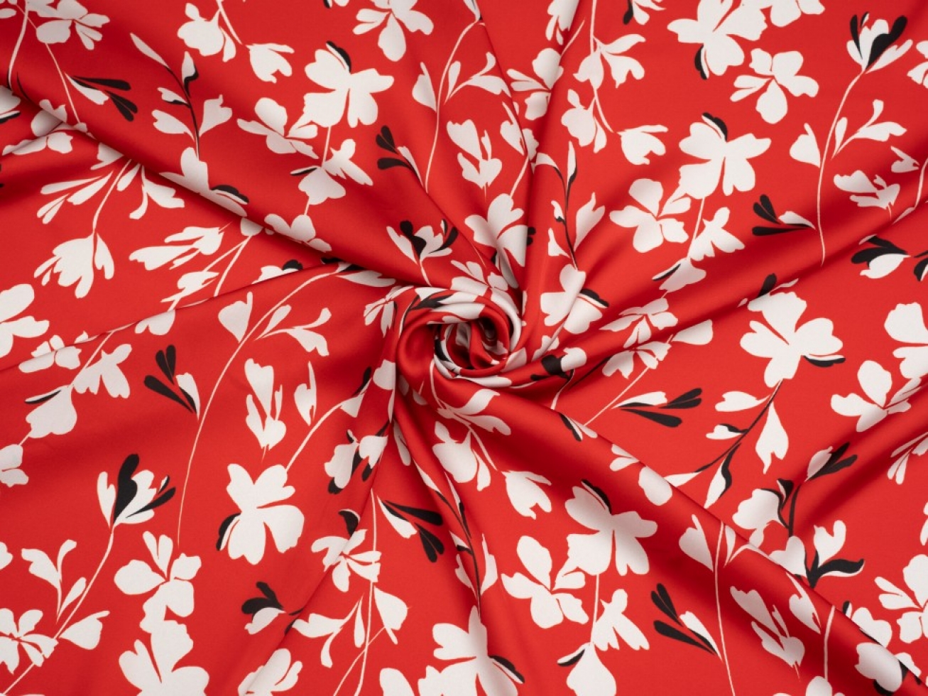 Minerva Exclusive Silhouette Spring Charmeuse Silky Satin Fabric Geranium