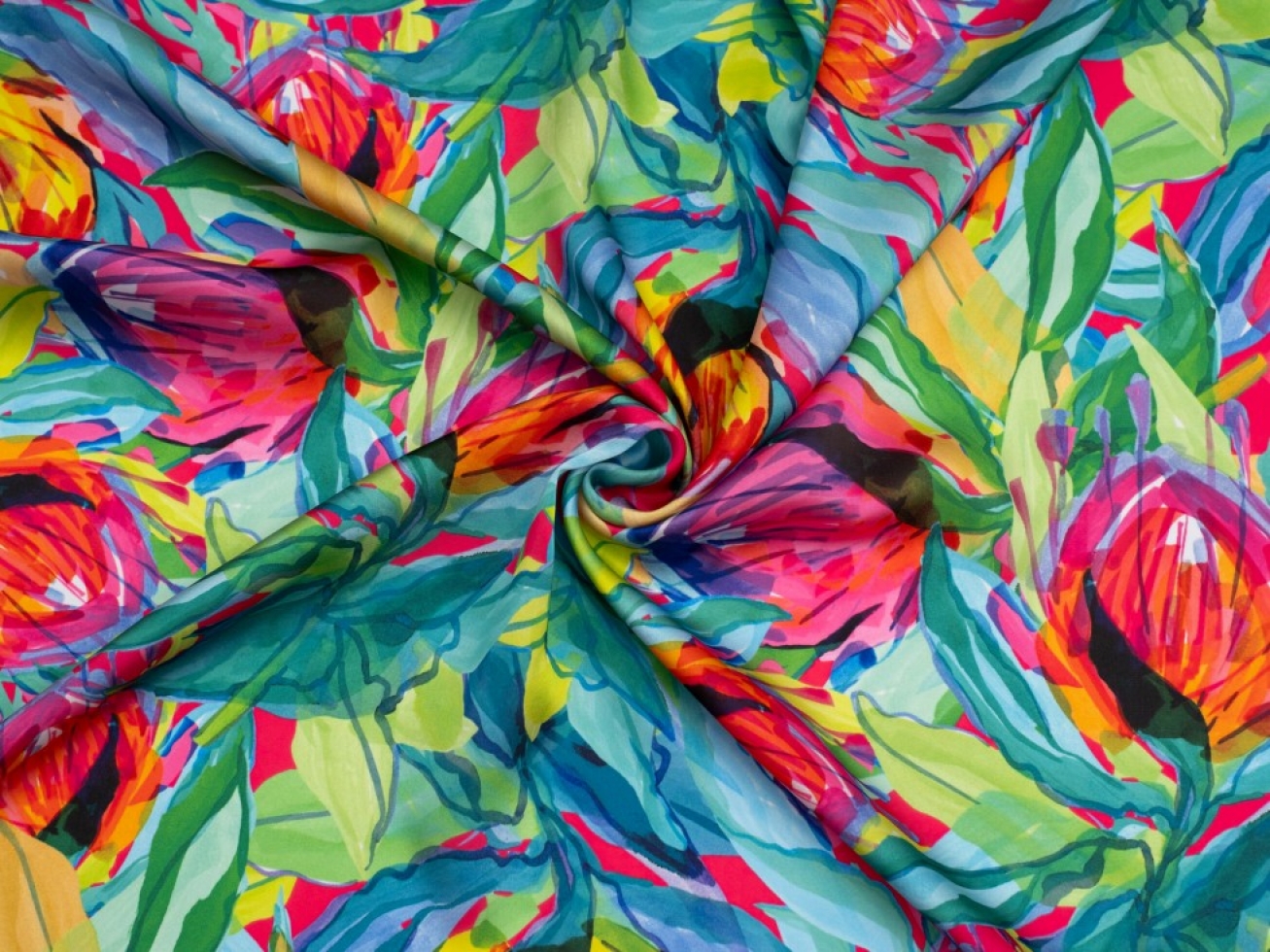 Minerva Exclusive Protea Passions Charmeuse Silky Satin Fabric Dance