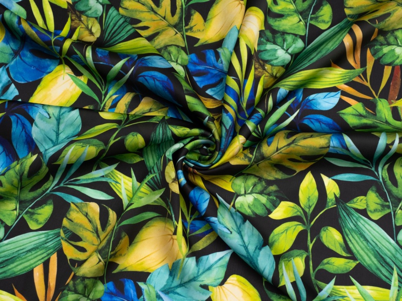 Minerva Exclusive Verdant Vale Charmeuse Silky Satin Fabric Twilight