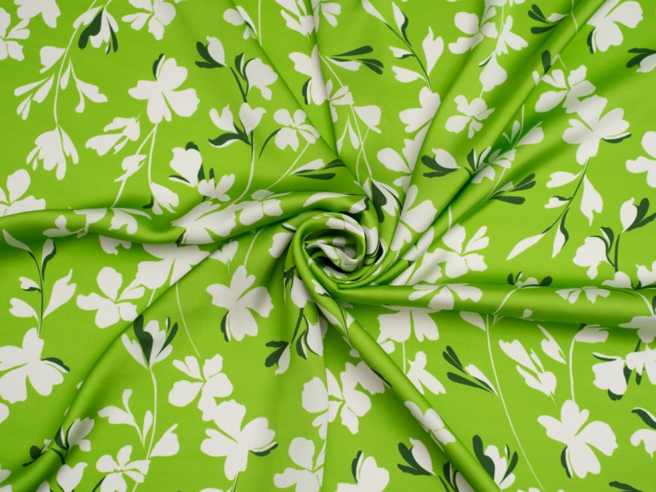 Minerva Exclusive Silhouette Spring Charmeuse Silky Satin Fabric Hellebore