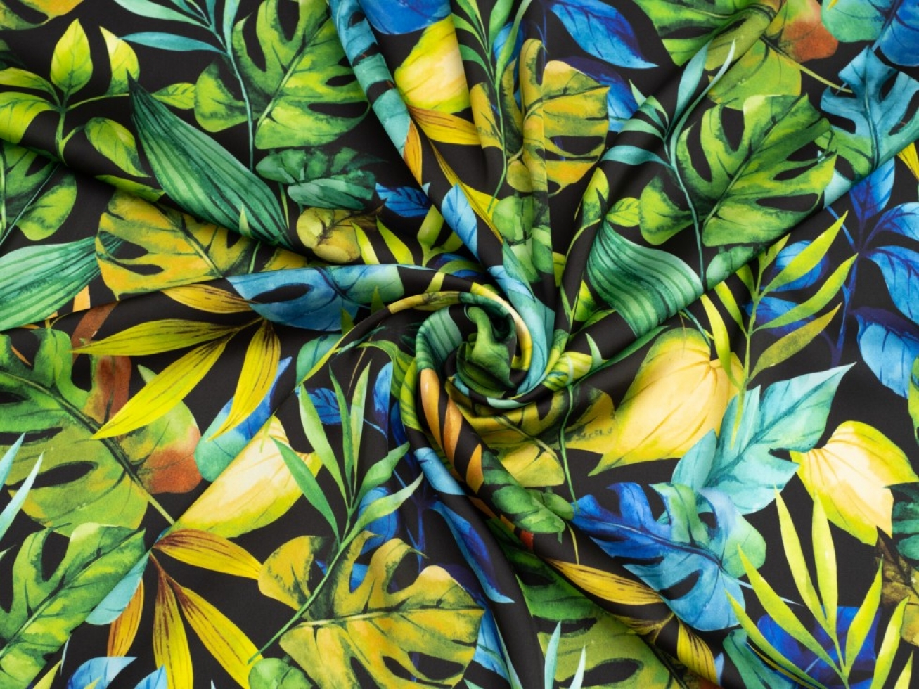 Minerva Exclusive Verdant Vale Charmeuse Silky Satin Fabric Night