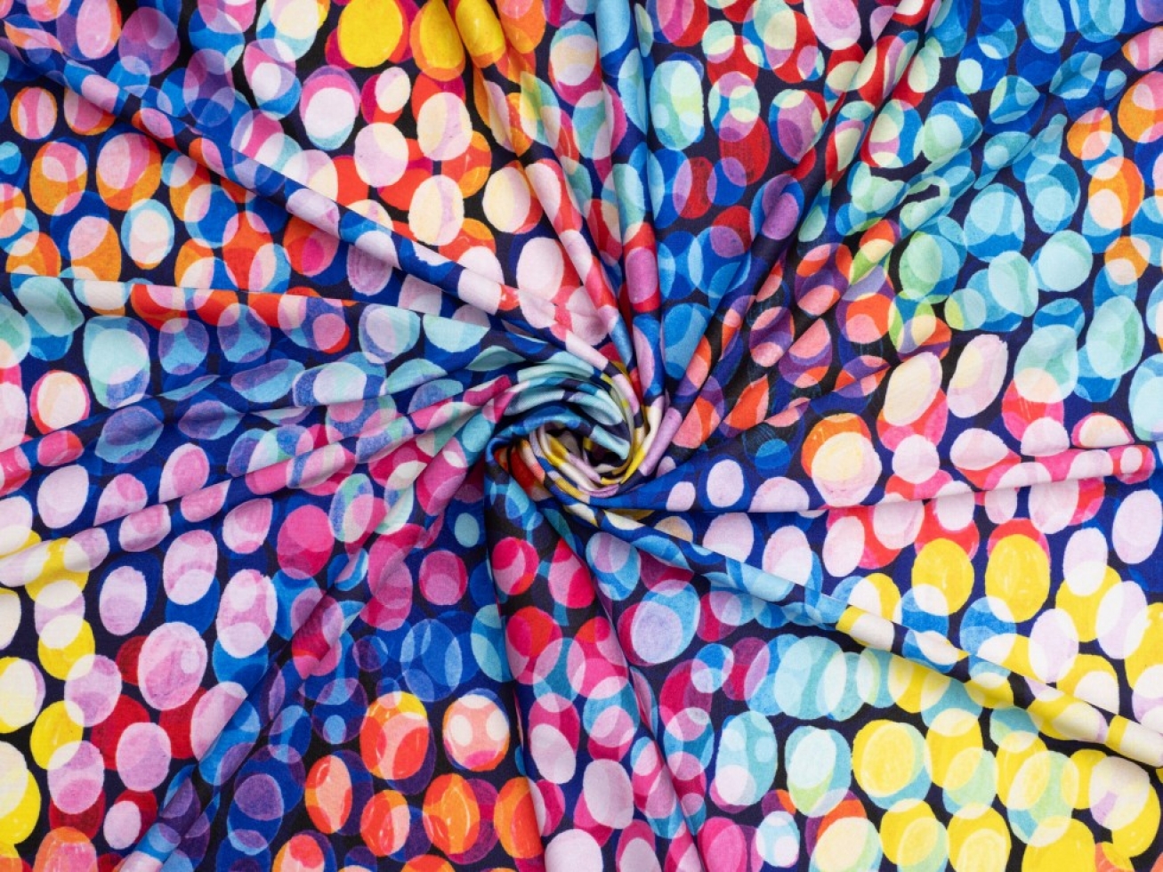 Minerva Exclusive Bubble Lights Glossy Activewear Lycra Stretch Knit Fabric