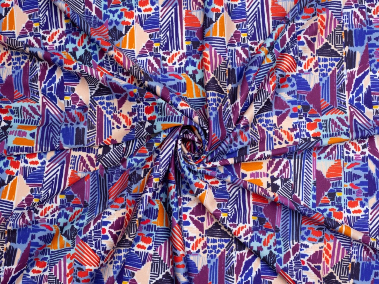 Minerva Exclusive Synthwave Spirit Glossy Activewear Lycra Stretch Knit Fabric