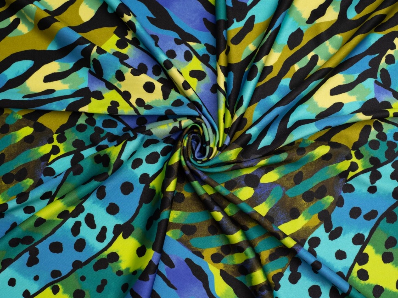 Minerva Exclusive Tiger Reef Glossy Activewear Lycra Stretch Knit Fabric Cool
