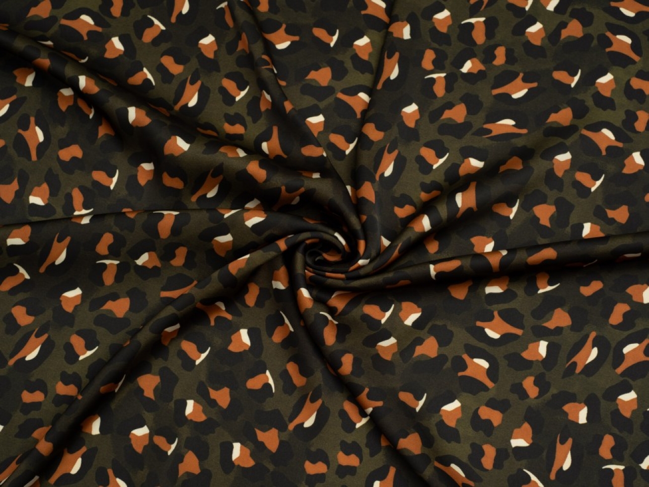 Minerva Exclusive Mottled Margay Charmeuse Silky Satin Fabric