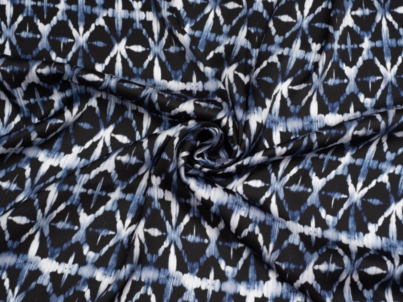 Minerva Exclusive Shibori Echoes Charmeuse Silky Satin Fabric