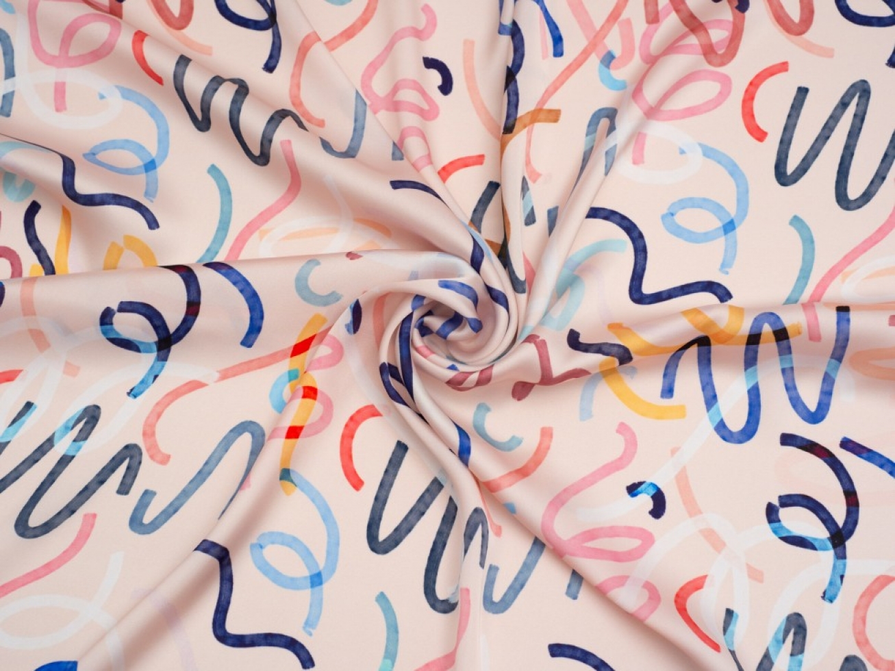 Minerva Exclusive Dreamy Doodles Charmeuse Silky Satin Fabric