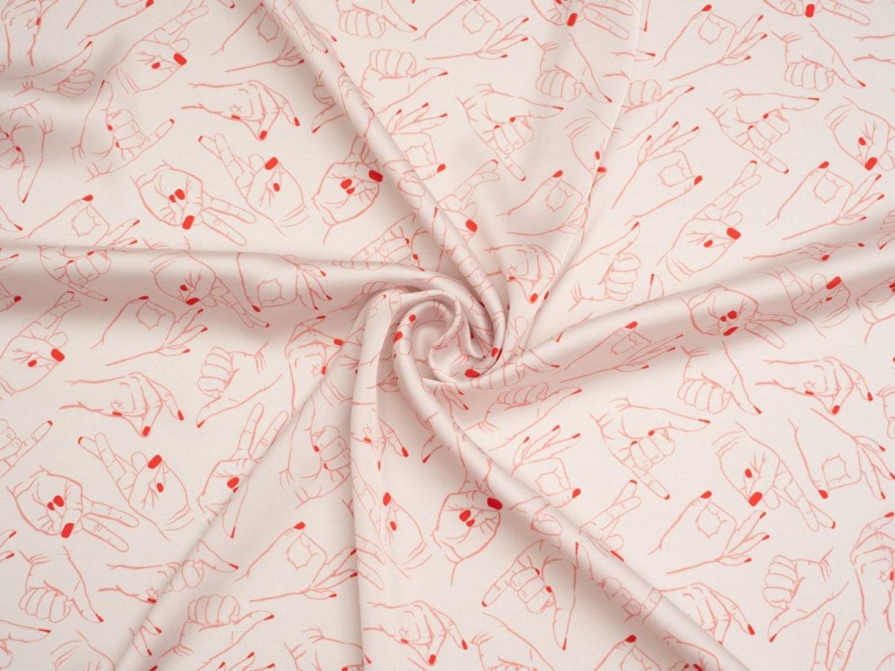 Minerva Exclusive Chatty Hands Charmeuse Silky Satin Fabric Shake