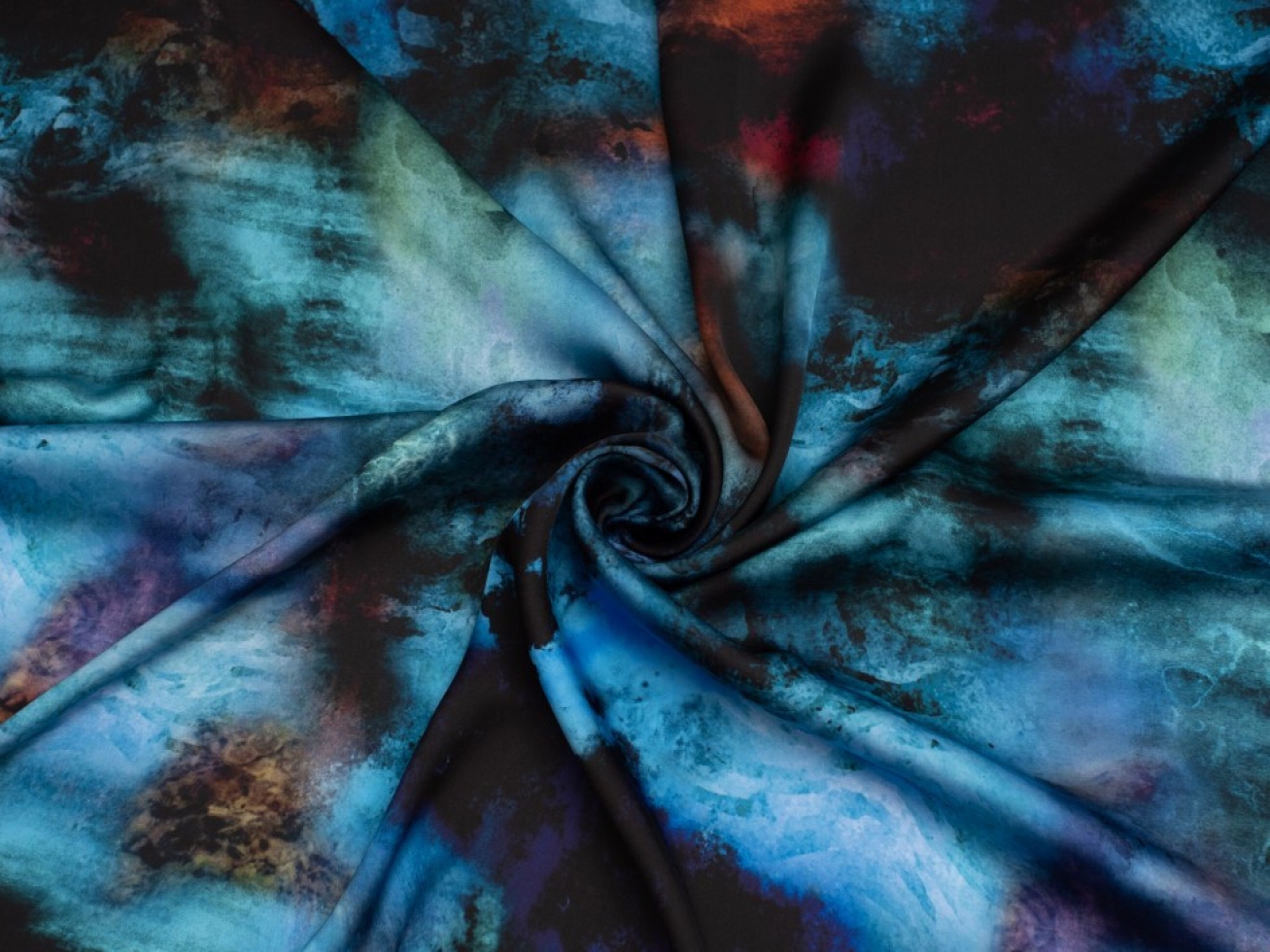 Minerva Exclusive Nebulous Night Charmeuse Silky Satin Fabric
