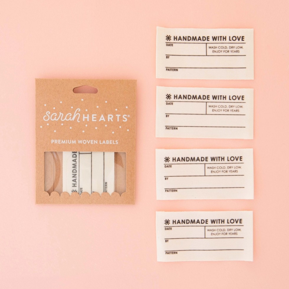Sarah Hearts Quilt Info Large Organic Cotton Write In Woven Labels