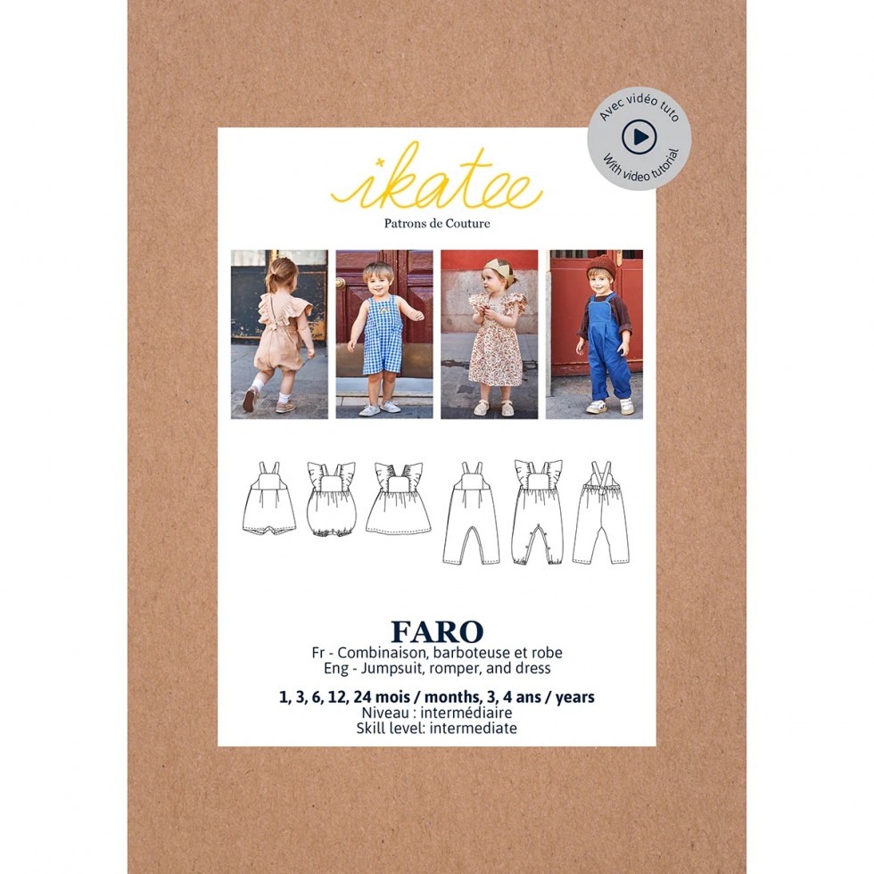 Ikatee Paper Sewing Pattern Baby Faro Jumpsuit & Dress