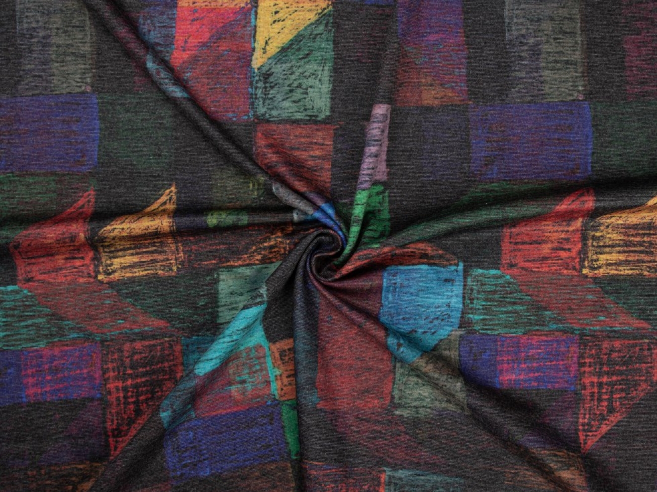 Minerva Exclusive Painters Patchwork Ponte Roma Double Stretch Knit Fabric
