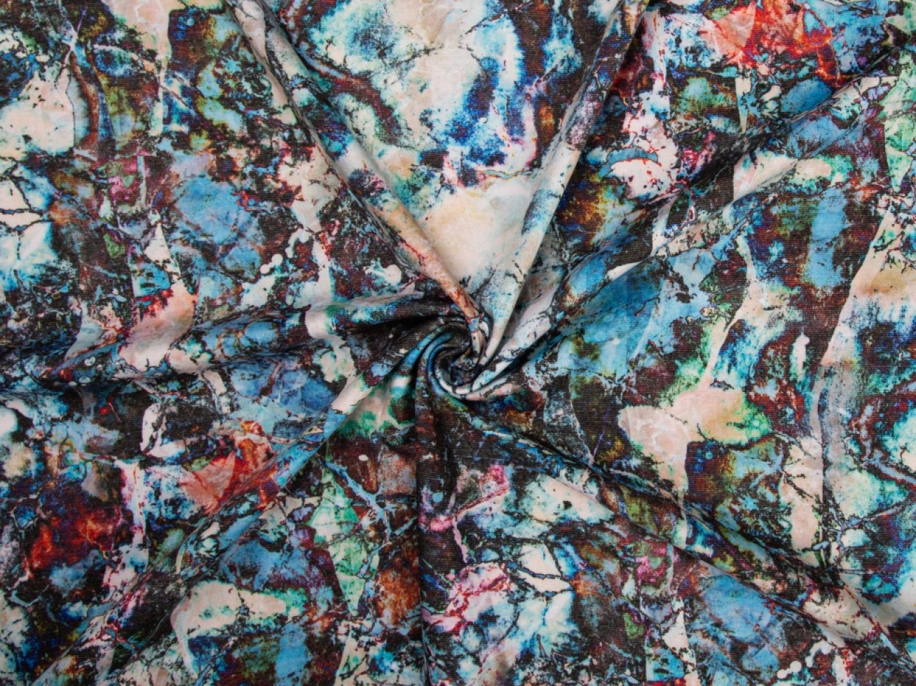 Minerva Exclusive Marbled Mirage Ponte Roma Double Stretch Knit Fabric