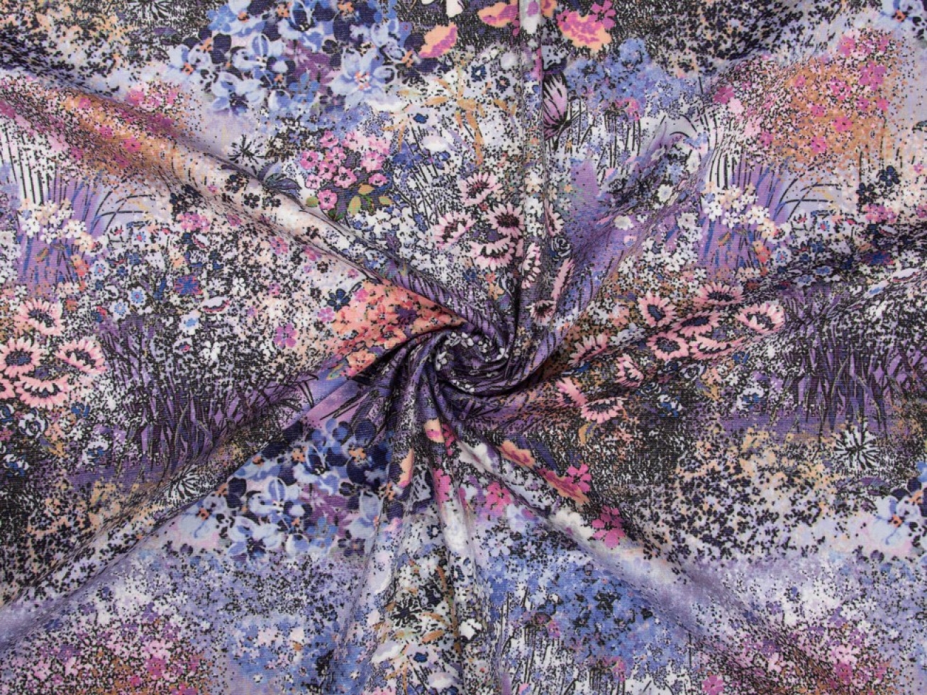 Minerva Exclusive Wildflower Fusion Ponte Roma Double Stretch Knit Fabric