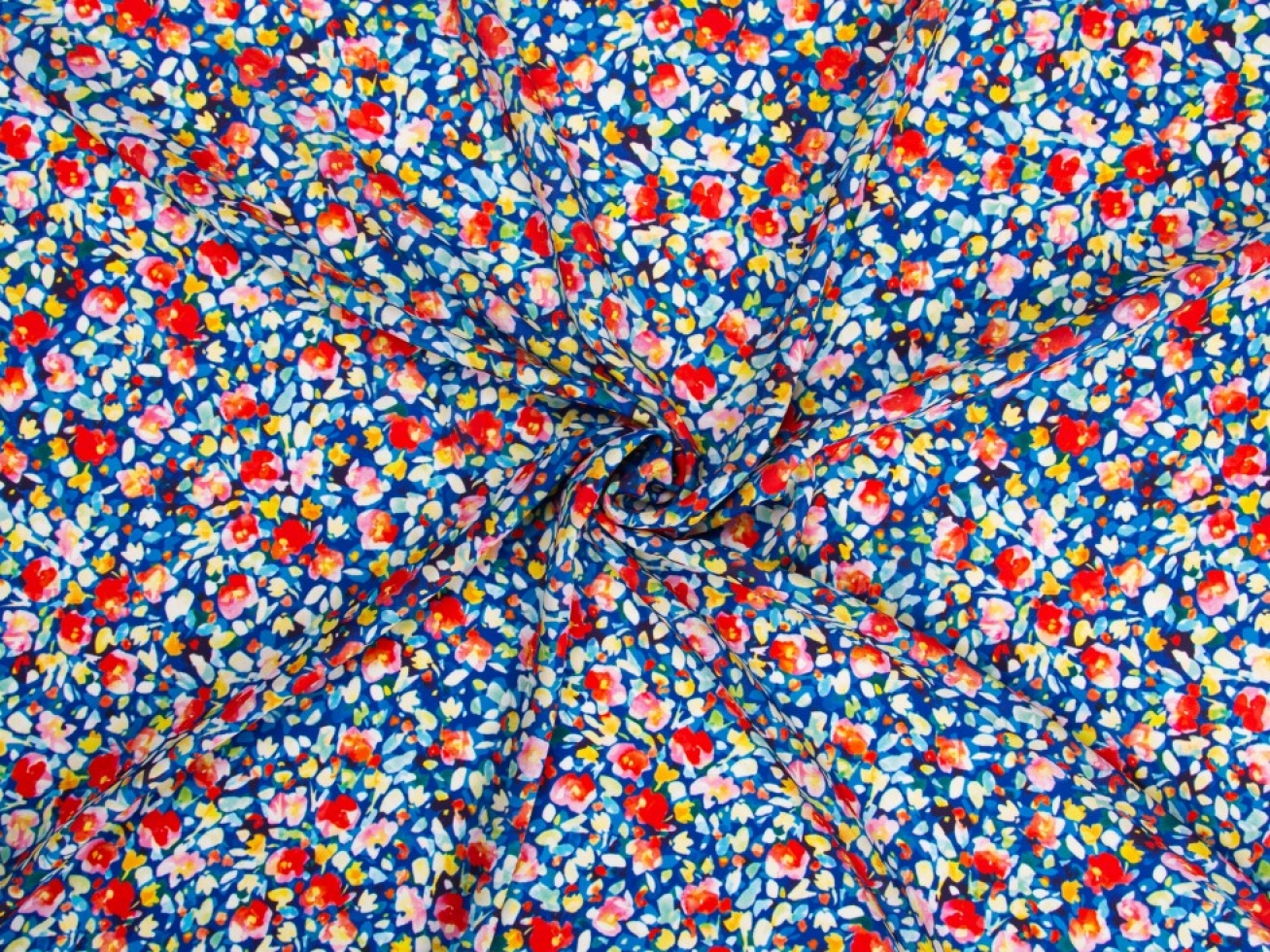 Minerva Exclusive Fluttering Floral Double Georgette Crepe Fabric Garden
