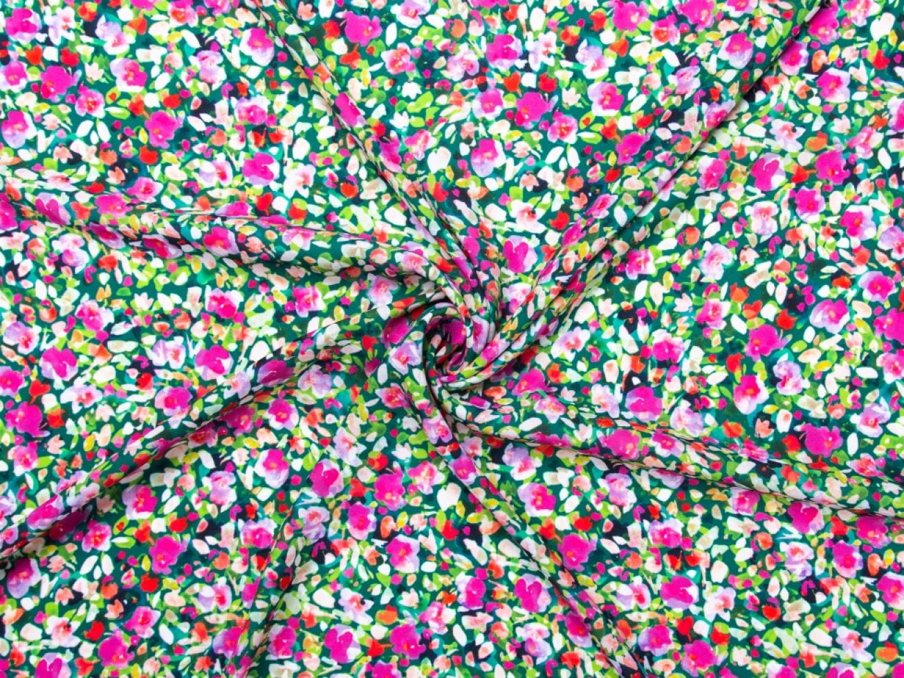 Minerva Exclusive Fluttering Floral Double Georgette Crepe Fabric Field