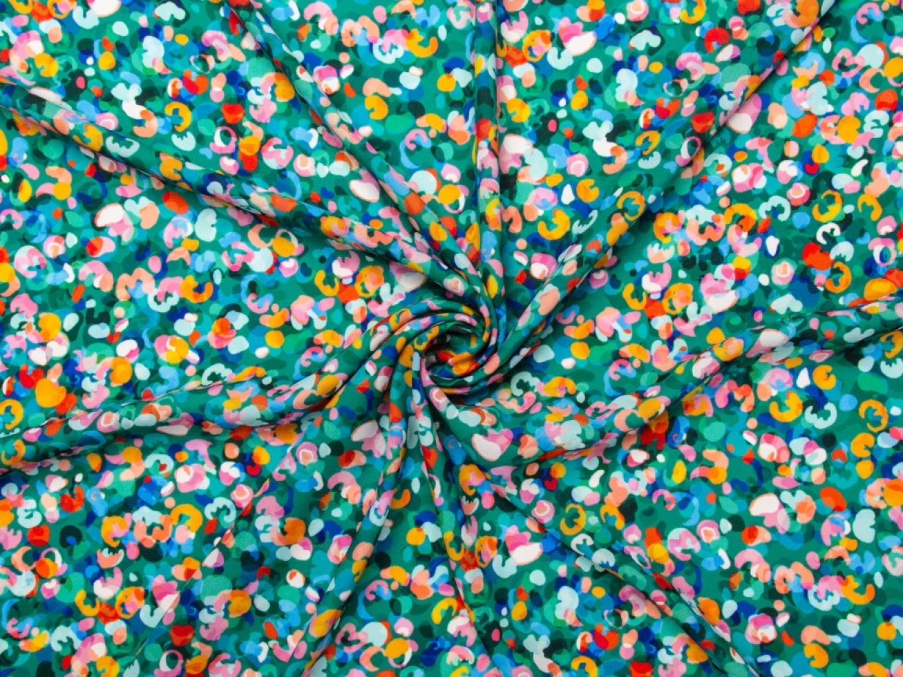 Minerva Exclusive Popcorn Jelly Double Georgette Crepe Fabric Parakeet