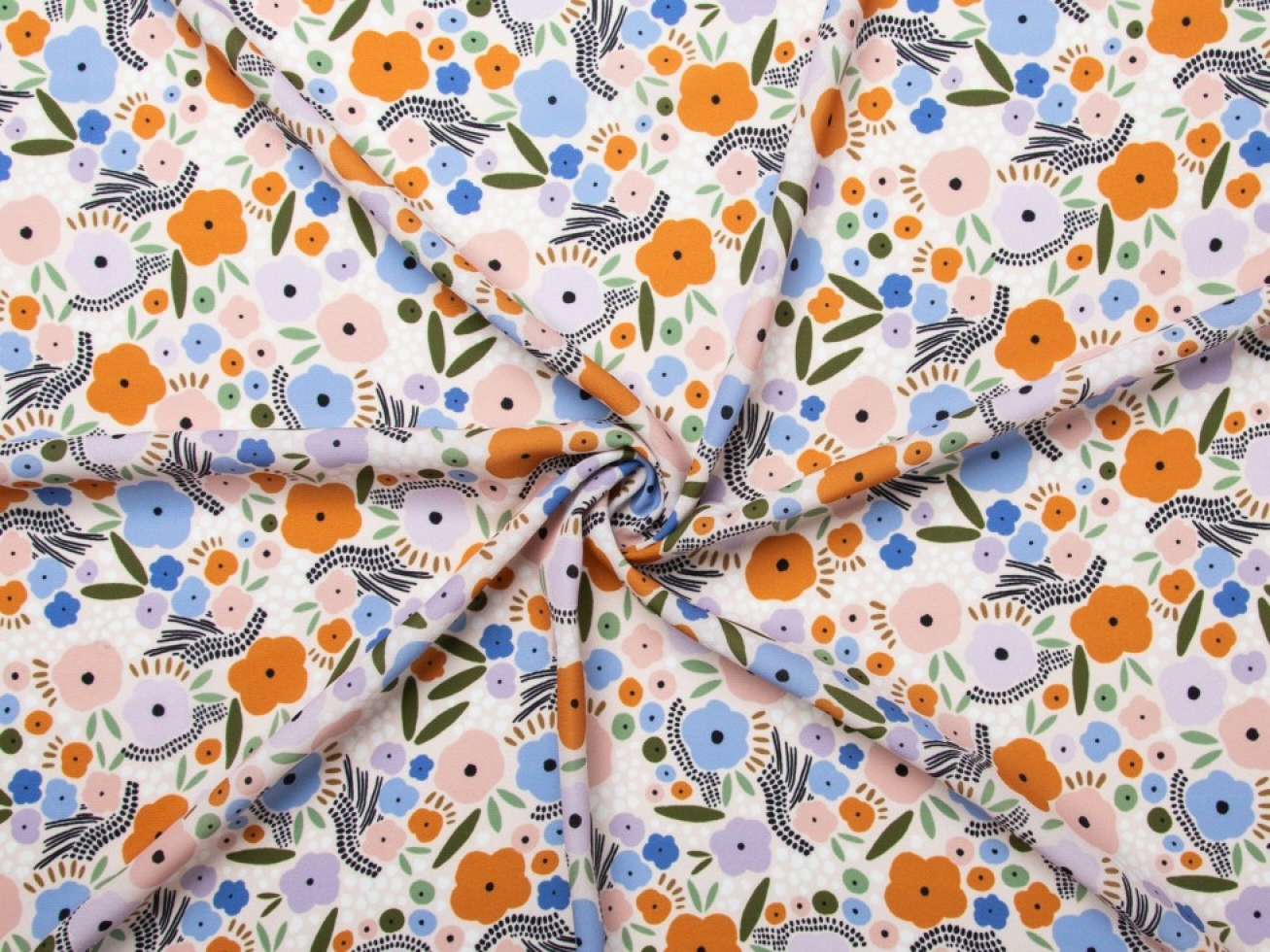 Minerva Exclusive Poppy Polka Double Georgette Crepe Fabric