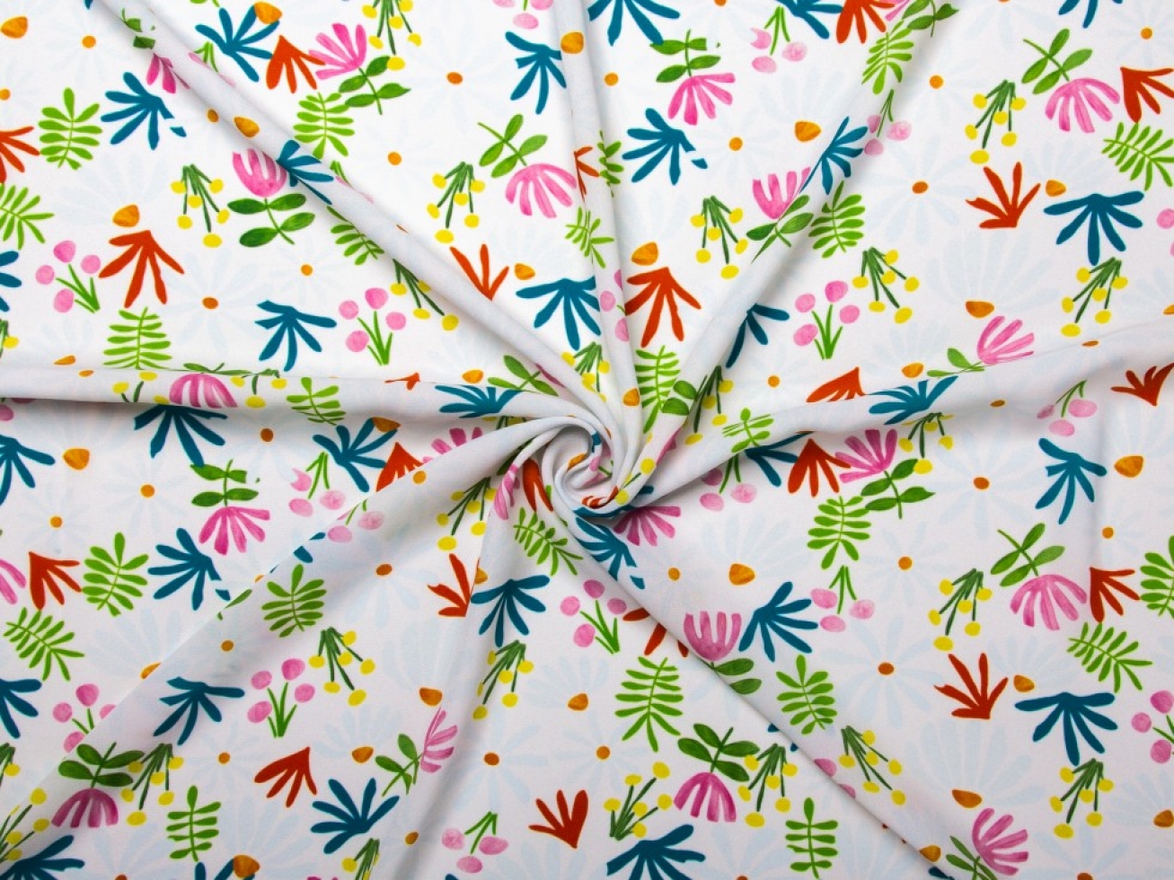 Minerva Exclusive Dawning Daisies Double Georgette Crepe Fabric Pearl
