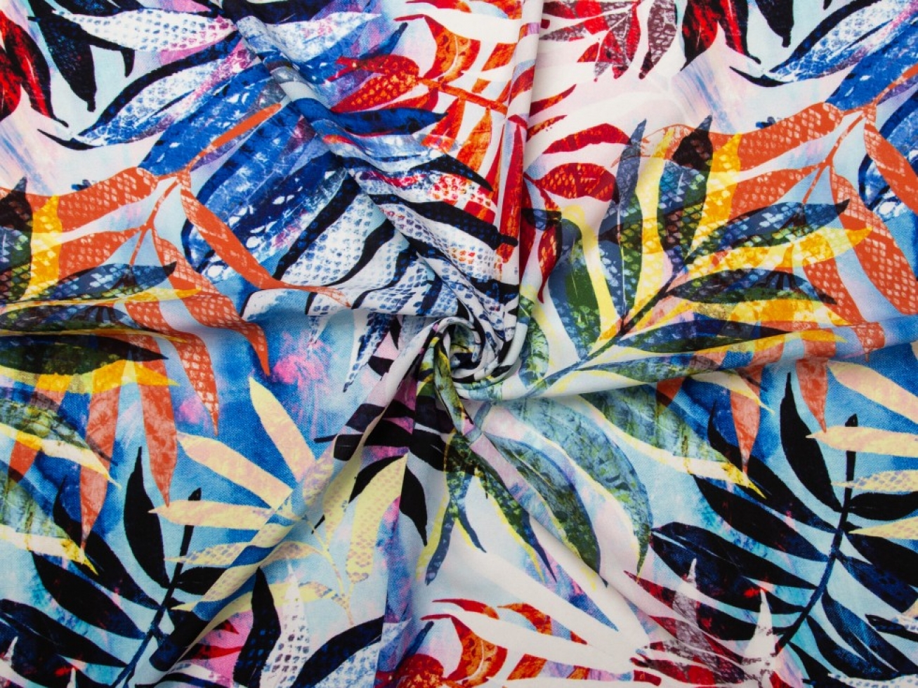 Minerva Exclusive Sunprint Palms Double Georgette Crepe Fabric