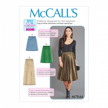 McCall's 7844 Sewing Pattern per rendere gonne a pieghe-PRINCIPIANTE-imparare a cucire 