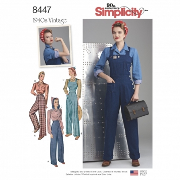 Simplicity Pattern 1453 Easy to Sew Button Front dress, shorts, pants, hat  and crop top for girls sizes 3 through 8