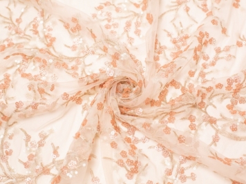John Kaldor Tocca Lace Fabric. Pink.