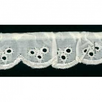 Cream Cotton Embroidery Anglaise Lace Trim Various Designs & Widths