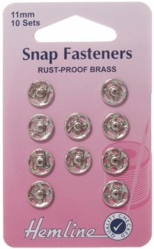 Hemline Snap Fastener  Sew-On Rust-Proof Brass Various Sizes Design-Surgery® 