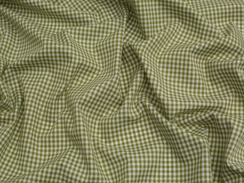 Green Gingham Fabric 