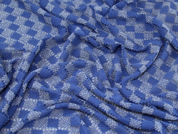 Blue cotton lace sale fabric