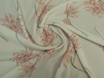 Lady McElroy Lena Crepe Fabric Peach & Cream.