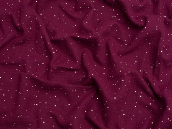  Minerva Crafts Foil Jersey Knit Fabric Bordeaux - per metre